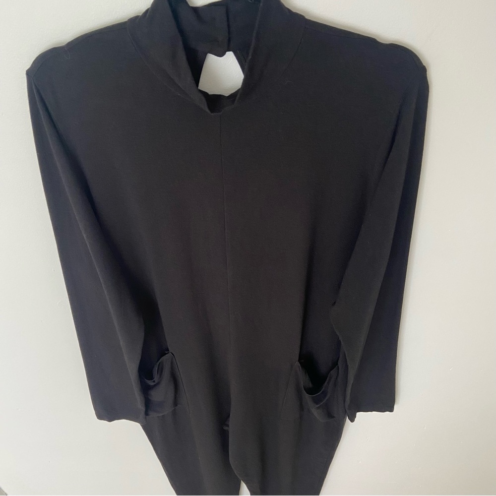 Smash + Tess Audrey Romper Black Bamboo Blend Jumpsuit Large Loungewear Pockets - Picture 8 of 11